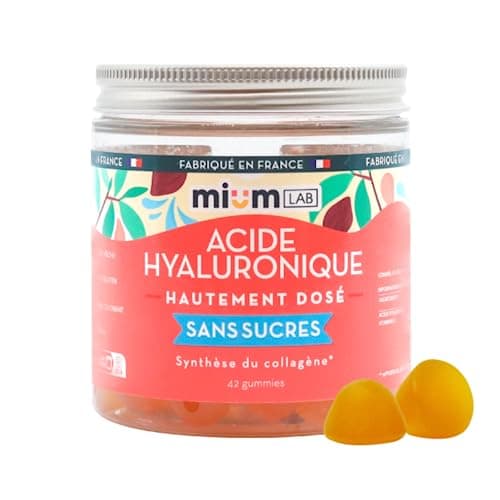 Mium Lab - Acide Hyaluronique Vit C - Anti-Âge Anti-Rides Collagène Hautement Dosé et Absorbé - Peau Articulations Cheveux - Hydratation profonde Élasticité de la Peau - 21 jours - Fabriqué en France