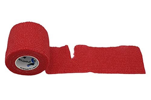 PintoMed - Bandage Cohésif - 10 Rouleaux Rouge X 5 cm X 4.5 m Autoadhésif, Sports Bande, Premiers Secours Adhésif, Vet Wrap