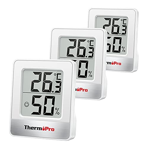 ThermoPro TP49-3 Petit Hygromètre Numérique Thermomètre Intérieur Thermomètre D'ambiance Moniteur de Température et Humidimètre pour Le Confort du Bureau à Domicile Thermomètre de Reptile, 3 Pièces