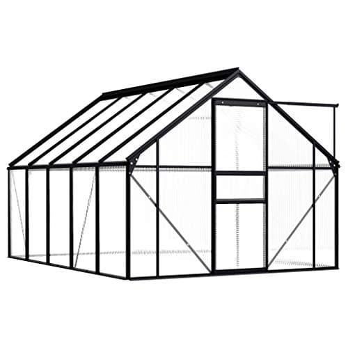Festnight Serre de Jardin Tente pour Plantes en Aluminium Résistance aux UV Anthracite 5,89 m2