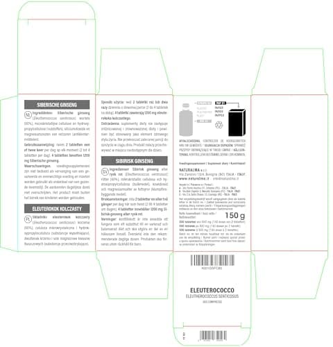 Éleuthérocoque ou Ginseng de Sibérie (Eleutherococcus senticosus) racines Naturalma - 150 g - 300 comprimés - Complément alimentaire - Naturel et Végétalien