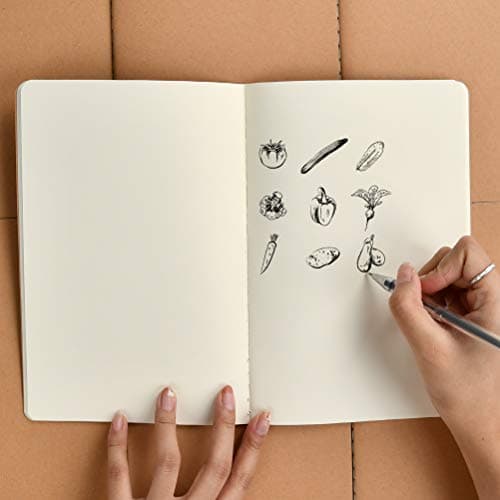 FOCCTS 10pcs Carnet Ligné/Cahier Medium A5 Journal Kraft Couverture Notebook Carnet de Notes Kraft Marron Croquis Papier Cahier de Poche A5 pour Bureau Agenda L'école L'écriture Dessin Journal Voyage