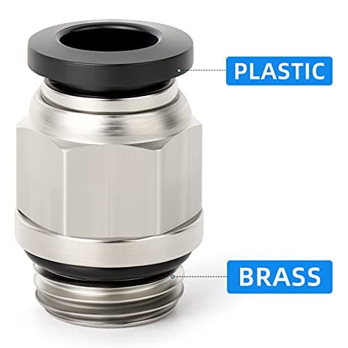 ERGAOBOY 10 Pz Maschio Stragiht 4mm Tubo OD x 1/4" BSP Filettatura Connettore Rapido Con Raccordi Ad Anello Di Tenuta (PC4-02)