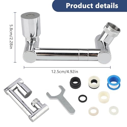 Hisdricus Rotatif à 1440° rallonge extension robinet,rallonge robinet cuisine,rallonge pivotante et rétractable pour robinet d'eau, 2 modes, pour salle de bain et cuisine