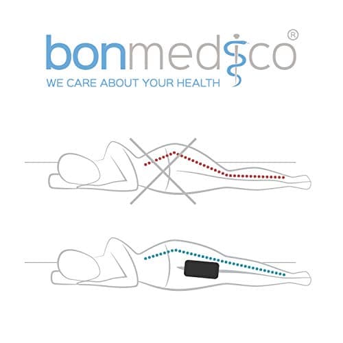 bonmedico Oreiller Ergonomique de Genoux pour Dormir sur Le côté, Oreiller Repose-Jambe en Mousse à mémoire de Forme, Noir