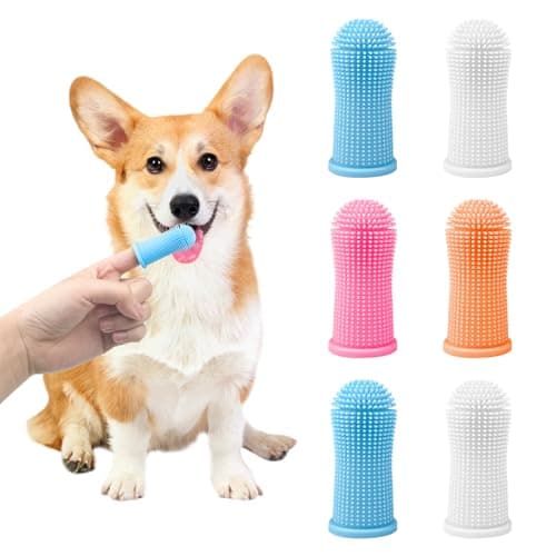 Avesteir Brosse 6 Pièces a Dent Chien 4 Couleurs, Brosses à Dents pour Chiens Silicone Souple et 360° Poils Entièrement Enveloppés, Brosse à Dent Chien Doigt pour Petits Animaux de Compagnie