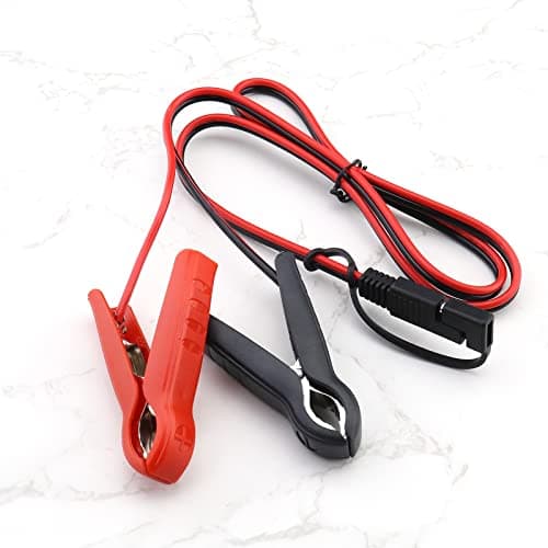 VGOL Connecteur SAE vers Batterie Câble d'extension Pince Crocodile 16AWG DC 12V SAE Adaptateur à Dégagement Rapide vers Pinces Crocodiles Câble de Déconnexion Rapide pour Panneaux Solaires 1m