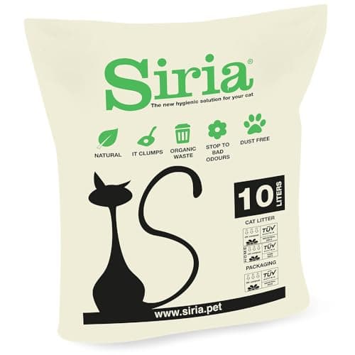Siria 40L-Litière pour Chats Végétale et Agglomérante-Lot 4 Sacs de 10 litres