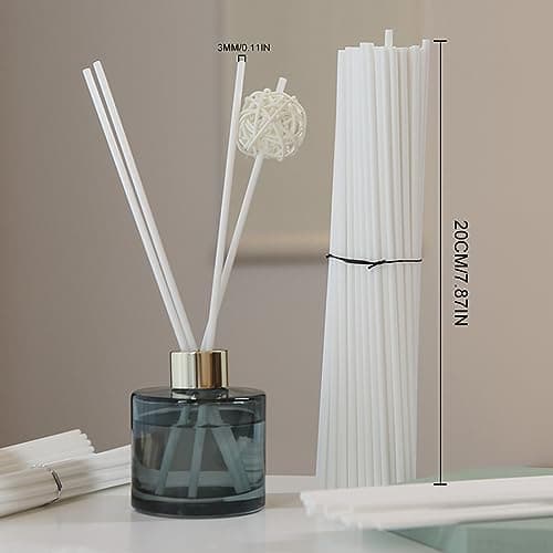 ACYDSR 100 Pièces Bâtons de Diffuseur de Roseaux, 30cm Diffuseur Parfum Bâtons, Batonnets Diffuseur, Parfum Bâtons de Diffuseur d'Arôme en Fibre, pour dans Maison Bureau Hôtel Spa (30cm x 3mm)