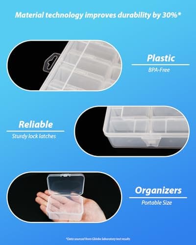 Gbivbe 25 Pièces Petites Boites Rangement Plastique, Petit Organisateur de Perle, Mini Transparent Petits Objets Boite Rangement avec couvercle à charnière pour Bijoux, Artisanat, Petits Objets