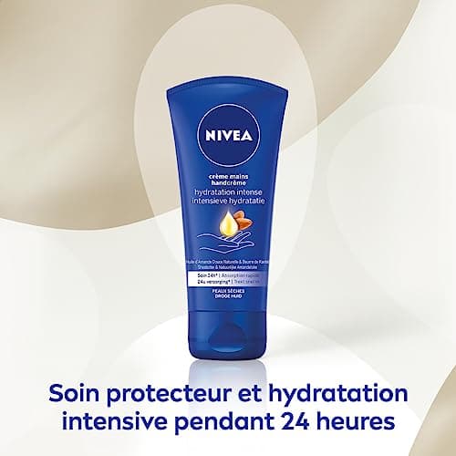 NIVEA Crème mains nourrissante peaux très sèches (1 x 75 ml), soin mains hydratant à l'huile d'amande douce, crème mains hydratante efficace 24 h