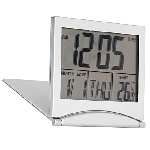 Horloge Digitale Voyage, Funkwecker-Alarme Portable, Horloge de Voyage Portable 1 Pièce, Alarme LED Numérique, Alarme, Réveil, Calendrier de Température, Snooze