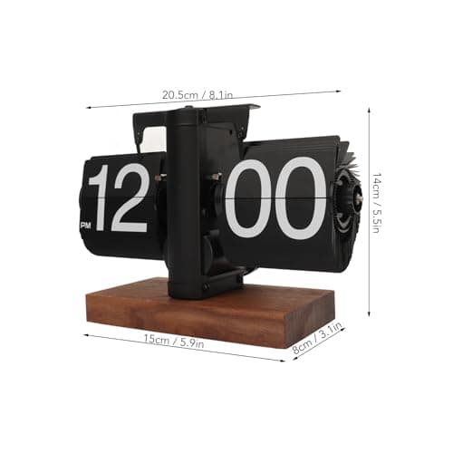 ciciglow Horloge à Bascule, Horloge Numérique Rabattable Simple Face Rétro Horloge Mécanique Automatique à Bascule Horloge de Bureau pour la Maison Salon 12 Heures (Black)