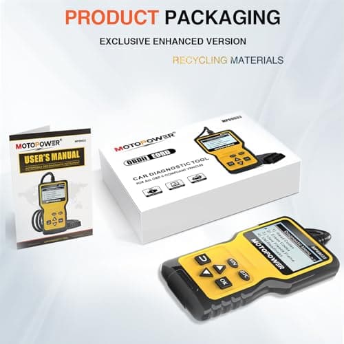 MOTOPOWER MP69033 OBD2 Scanner Universel Lecteur de Code d'erreur de Moteur, Outil de Diagnostic Can pour Tous Les protocoles OBD II Voitures Depuis 1996, jaune