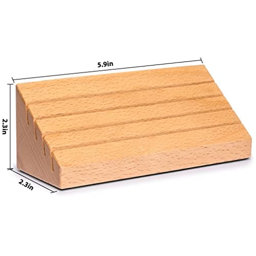 Yellow Mountain Imports Porte-cartes en bois de hêtre massif de taille standard - Ensemble de 2 organiseurs de cartes