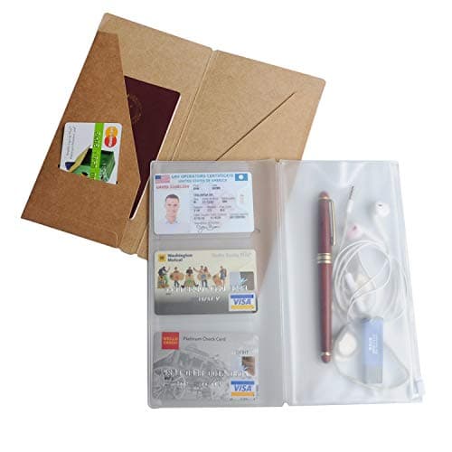 Étui À Fermeture Éclair Et Porte-Cartes Kraft, Paquet De 2 Accessoires Pour Journaux De Voyage Rechargeables - Taille Standard - 8,25 X 4,25 Pouces (21 X 11 Cm)