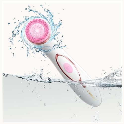 Lumineo brosse nettoyante pour le visage avec gel nettoyant, brosse électrique USB pour le visage pour un nettoyage en douceur et en profondeur (PRO rose (peau impure))
