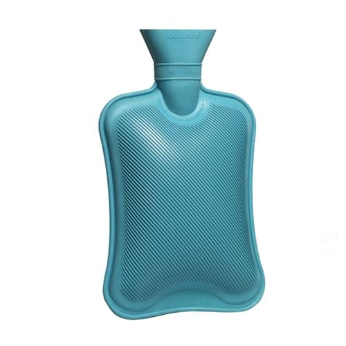 CALINDOO - Bouillotte Eau Chaude En Caoutchouc Naturel - Conçue Dans Un Moule Unique CALINDOO - Bouchon Hermétique - Efficacité Longue Durée - 2L - Bleu Pastel