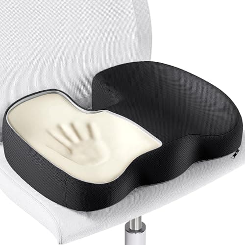 Benazcap Coussin Coccyx Coussin Ergonomique d'assise pour Chaise de Bureau Coussin d'assise Respirant, Mousse à mémoire de Forme pour Le soulagement de la Douleur
