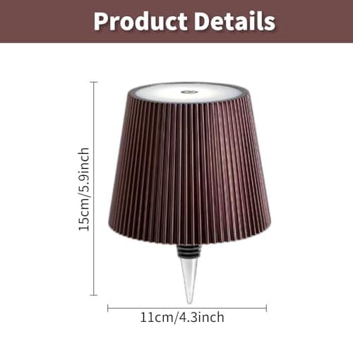 Générique Lampe à bouteille sans fil, kit de lampe à bouteille de vin pour bouteilles de liqueur, abat-jour de lampe de table à piles, 3 couleurs, dimmable, pour restaurant, bar, maison (Marron)