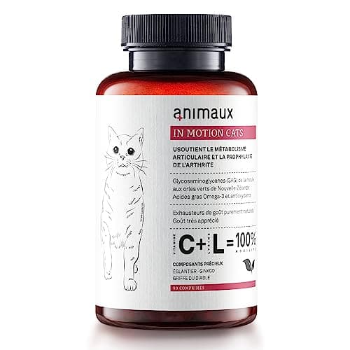 animaux Comprimés pour articulations pour Chats - 90 comprimés à mâcher - soutient Les articulations & Les os - Complément avec Moule Verte, Griffe du Diable & écorce de Saule in Motion Cats