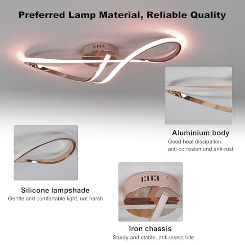 WSXEDC Dimmable LED Plafonnier, Or Moderne Chromé Processus Plafonnier Avec TéLéCommande Pour Chambre à Coucher Enfants Salon Cuisine Salle à Manger Bureau Eclairage IntéRieur 80cm