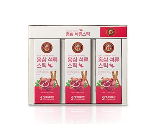 Pocheon - Bâton d'extrait de ginseng rouge coréen et de grenade - 300 ml (10 ml x 30) - Panax coréen - Support immunitaire naturel - Sans sucre ajouté