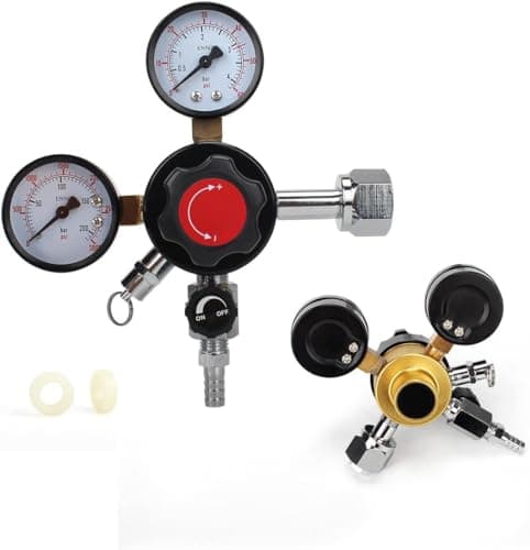 Eastpole Régulateur de fût de CO2 à double jauge à déconnexion rapide avec soupape de surpression de sécurité 0-60 PSI 0-3000 pression du réservoir