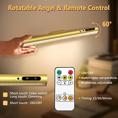 bravzurg Reglette LED Cuisine Sans Fil, 4000mAh Lampe de Bureau Rechargeable USB, Lumiere Magnétique avec Télécommande, Eclairage Murale pour Placard, Tableau, Miroir, Armoire, Bibliothèque