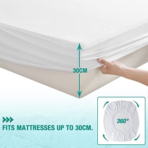 Bedecor Protege Matelas 90x200cm,Tencel Alese Impermeable,Souple et Silencieux,Housse Matelas 90x200cm