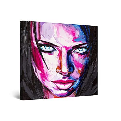 Startonight Impression Sur Toile Eva Femme, Séduisante Visage Peint - Tableau Abstrait - Decoration Murale Salon Moderne - Image sur Toile - 80 x 80 cm Effet Lumineux Nocturne