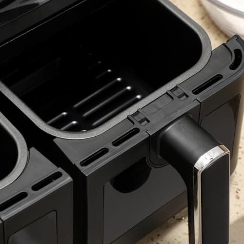 HOMCOM Friteuse à air sans huile air fryer double compartiment 8 L - 2500 W - 8 programmes, écran LED, température réglable, minuterie - noir