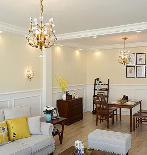Ganeed lustres en cristal K9 pendentif en cristal lustre luminaires plafonnier pour salon chambre restaurant couloir or 3 lumières