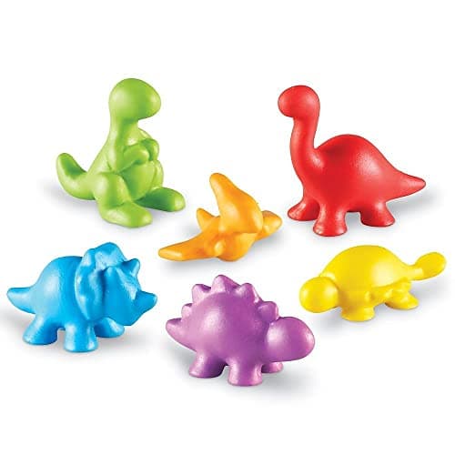 Learning Resources Dinosaures à compter (jeu de 72), Ensemble de Jeux Montessori, Comptage et Tri, Jouets Éducatifs pour le Développement des Motricité Fine l'Apprentissage des Couleurs, 3+