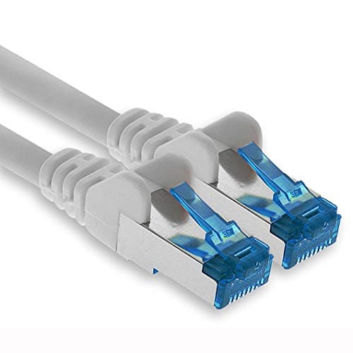 1aTTack.de Câble patch - 7,5 m Ethernet, réseau, câble LAN CAT6a (pour réseaux gigabit, routeurs, commutateurs, modems avec entrée RJ45 - blanc)