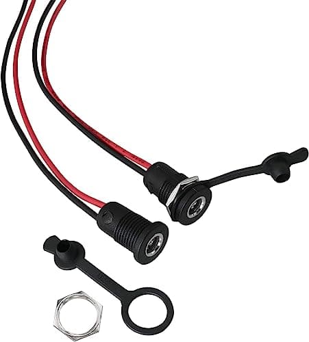 RUNCCI-YUN 10PCS Connecteur DC 5,5 x 2,1 kit,Connecteur Alimentation À Souder, DC d'alimentation Connecteur, Connecteur Plug DC 12v 10A, Panneau Monture Connecteur(avec Ligne)