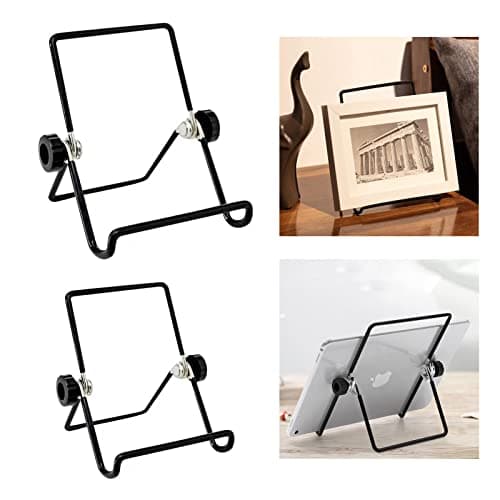 Décorative Photo Cadre Support Présentoirs Noir Photo Chevalet Tablette Pliable Réglable Chevalet Fer Supports de Présentation Présentoir de Support de Plaque de fer en Métal Noir pour Photo,Vaisselle