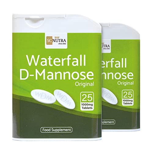 Waterfall D-Mannose Comprimés - 1000mg - 50 Comprimés - D-mannose provenant de bouleau - D-mannose 100% pur - SC Nutra (Sweet Cures)