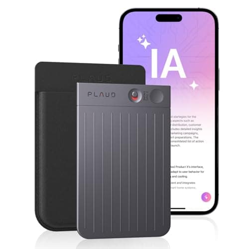 PLAUD Note Enregistreur Vocal IA avec Étui Dictaphone Enregistreur Vocal Numérique Contrôle par App Transcription et Résumé IA Prise en Charge de 112 Langues Conçu pour Conférences Réunions Appels