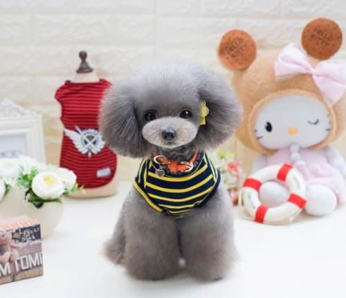 YAODHAOD Lot de 2 Chemises en Coton à Rayures pour Chien Vêtements pour Animaux de Compagnie T-Shirts pour Chiot Débardeur pour Chat Respirant Extensible pour Petit très Petit Chien ou Chat (XXL)