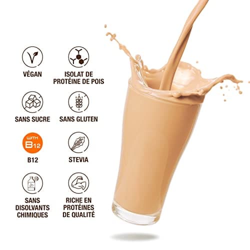 Weider Vegan Protein (750g) Goût Mangue-Matcha. Protéines 100% Vegetal 23g/dose, Pois (Isolat Pisane) & Riz. Avec Vitamine B12 & Stevia. Sans Gluten, Sans Sucre. Emballage 50% Recyclé, 100% Recyclable