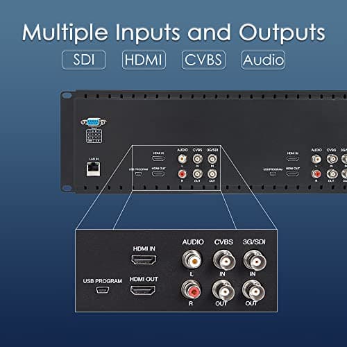 D71 Dual 7 inch 3RU Broadcast IPS 1280x800 HD LCD Rack Mount Monitor 3G SDI HDMI AV entrée et Sortie