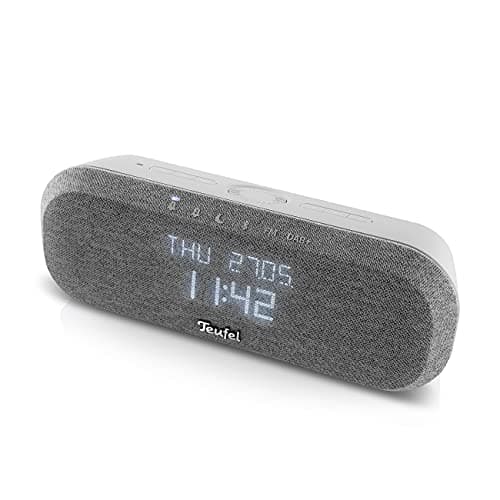 Teufel Radio One Radio-réveil HiFi et Enceinte Bluetooth, Radio Dab+/FM, Ecran d’Affichage dimmable (Light Gray)