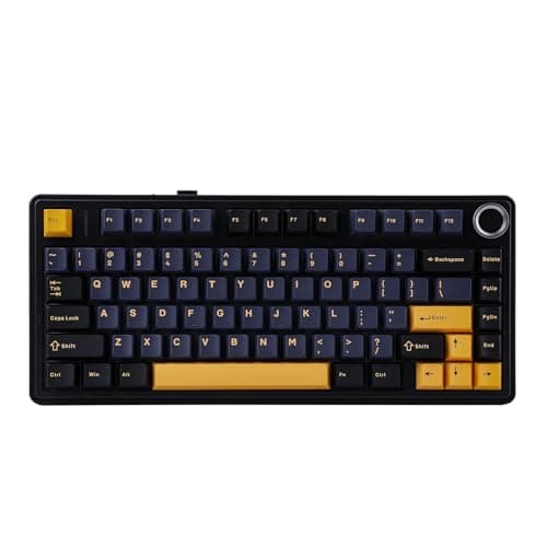 EPOMAKER x Aula F75 Clavier Mécanique Gasket à 75%, sans Fil/Bluetooth/USB-C, avec Cinq Couches de Coussinets, Bouton, RVB, Batterie, NKRO (Black, Reaper Switch)