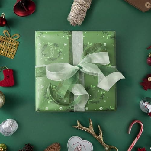 Frogetu Lot de 4 Rouleaux Ruban Organza,20mmx45m Ruban de Satin d'organza, Vert Ruban Cadeau Emballage Transparent pour Décoration de Mariage,ballons de fête et nœuds Fête d'anniversaire