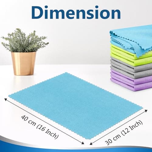 Airlab Chiffon Magique Microfibre, 8X Serviette sans Trace Absorbant Polissage, Lingette Essuie Verre Vitre Lunette Vaisselle Cuisine Menage Voiture, Torchon Nettoyage Réutilisable Lavable, 40x30 CM