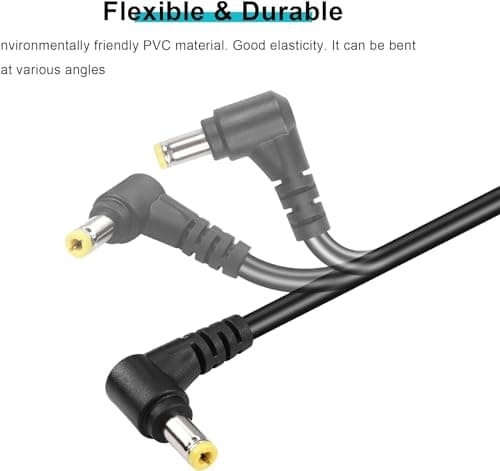 GINTOOYUN Câble d'extension d'alimentation DC 5,5 mm x 2,5 mm, câble d'adaptateur d'alimentation mâle et Femelle de 90 degrés 18awg dc5525 (3M / 9.8ft) pour caméra de sécurité, Bande de LED, etc.