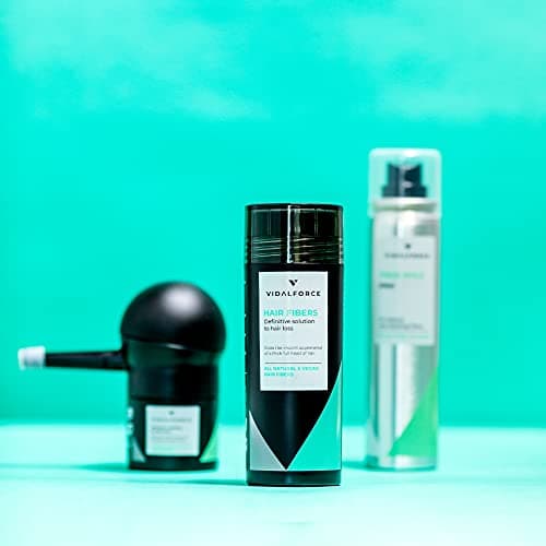 Poudre densifiante volumatrice pour cheveux - Calvitie, perte de cheveux & racines - Microfibres de kératine naturelle. Poudre capillaire Anti-Calvitie. Hair loss concealer I Châtain Foncé (30 gr) I