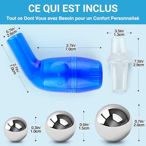 Appareil de Nettoyage du Mucus et d'Expansion Pulmonaire par Tilcare - Pour une Meilleure Forme et un Meilleur Sommeil - Traitement Parfait pour la BPCO, l'Asthme, la Bronchite et la Mucoviscidose
