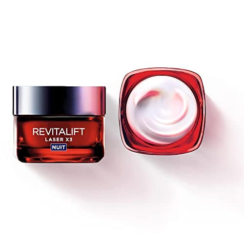 L'Oréal Paris - Crème Masque Nuit Triple Action Anti-Âge - Anti-Rides & Multi-Correction - Enrichi au Pro-Rétinol, à l'Acide Hyaluronique & à la Vitamine C - Revitalift Laser X3 - 50 ml